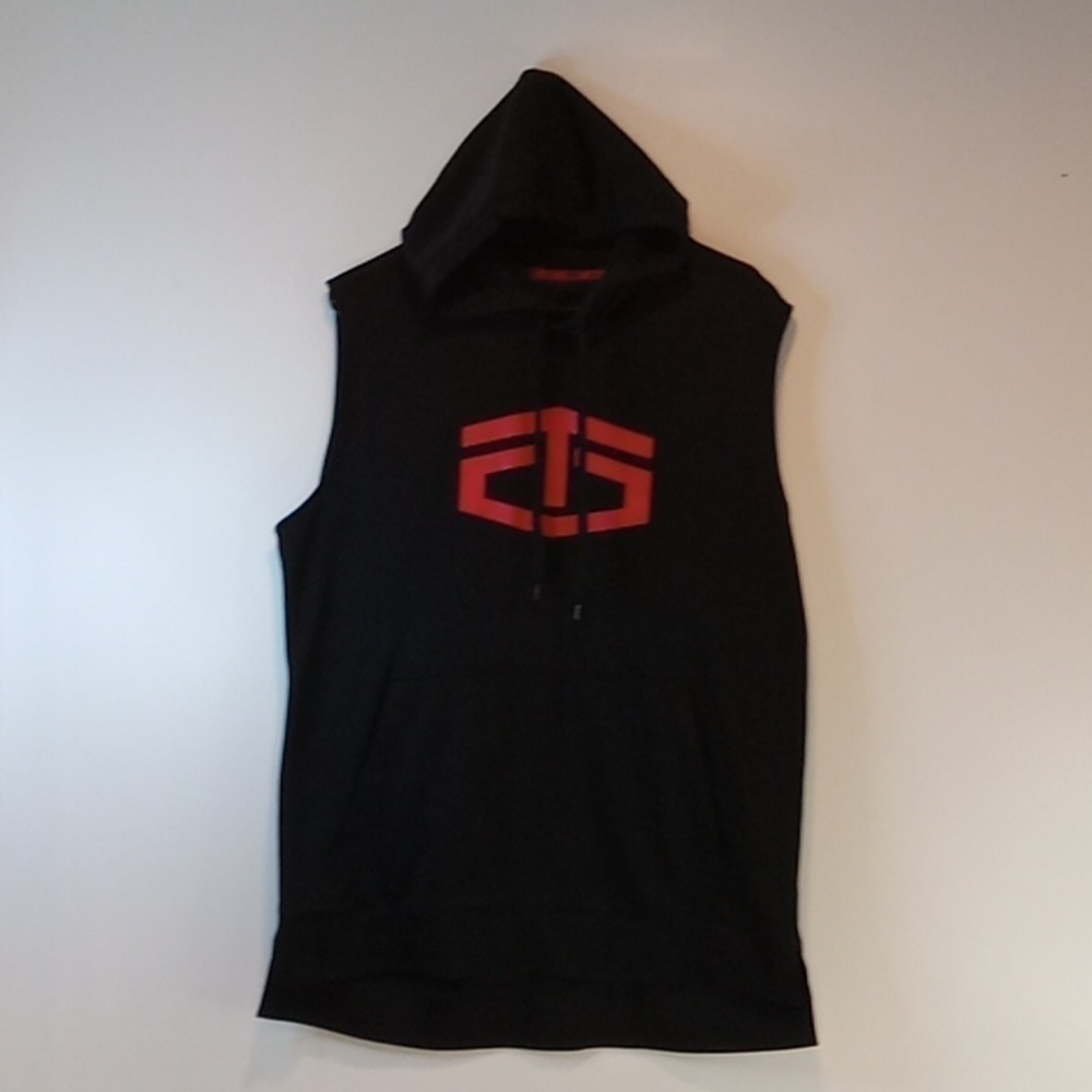 Tapout Sleeveless Hoodie Muscle Shirt Fighting Boxing Men's Sz L Black EUC NICE!